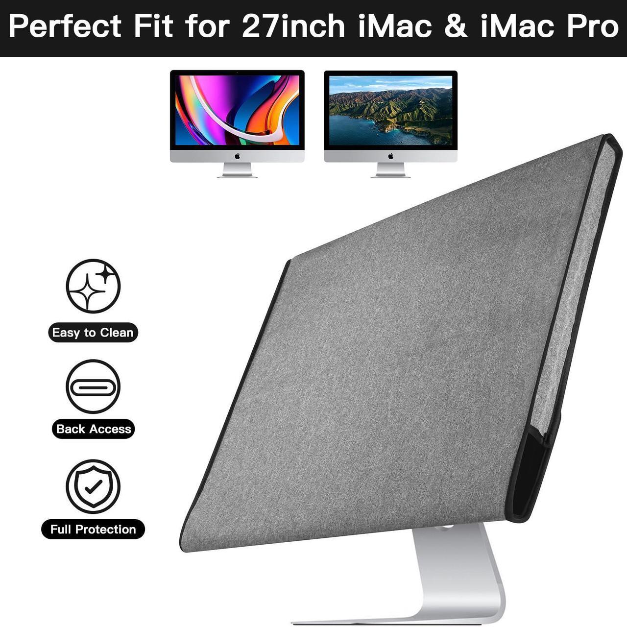 Alt view image 3 of 5 - CaSZLUTION Monitor Dust Cover Compatible with iMac 27 inch All in one Desktop Computer - Oxford Fabric Monitor Dust Cover Protective Screen Sleeve for iMac 27", Gray
