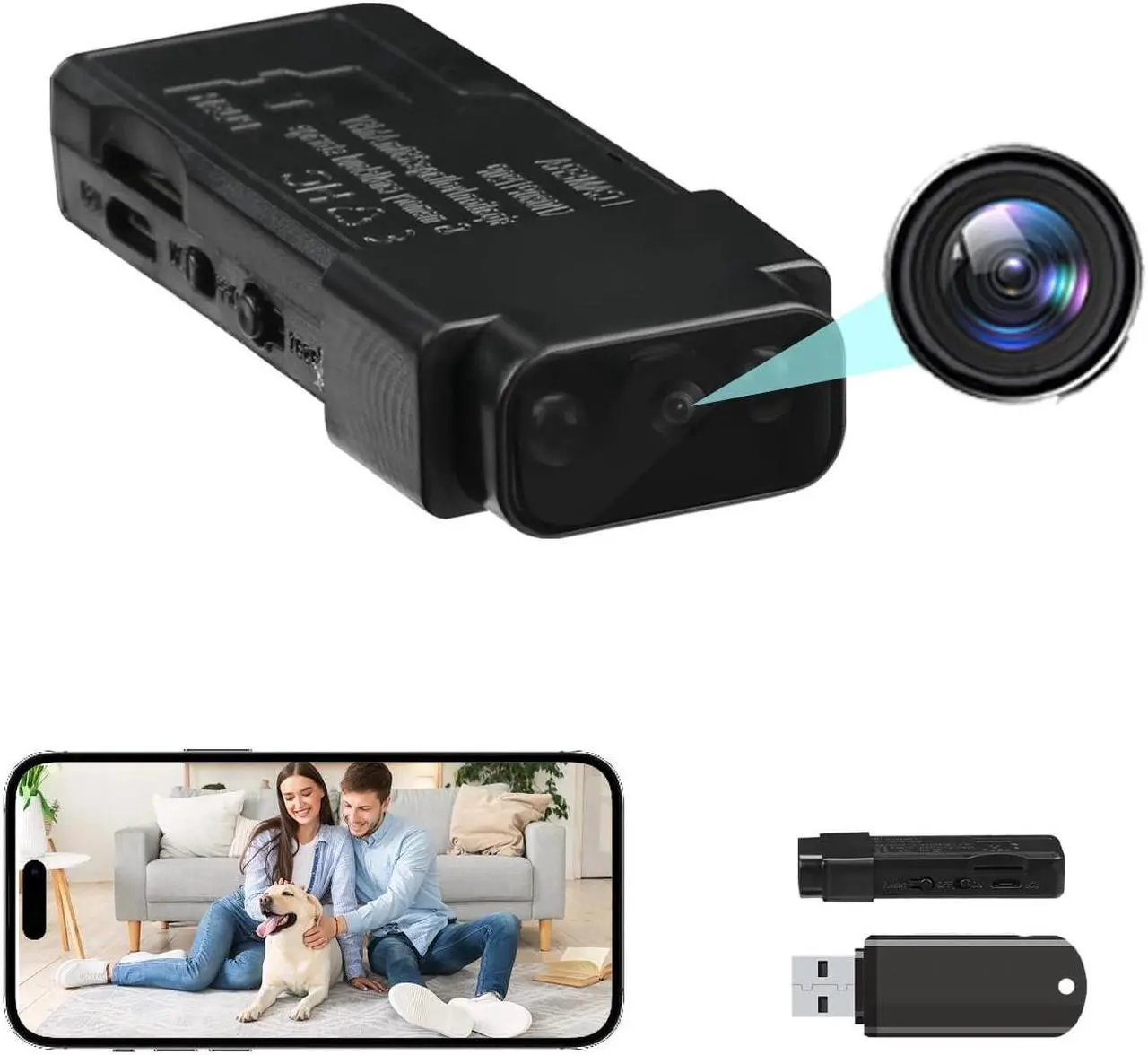 Main image of InCliick Hidden Camera Mini Small Spy Secret WiFi Wireless 1080p HD Cam Night Vision Motion Detection Remote Access Mobile Phone APP