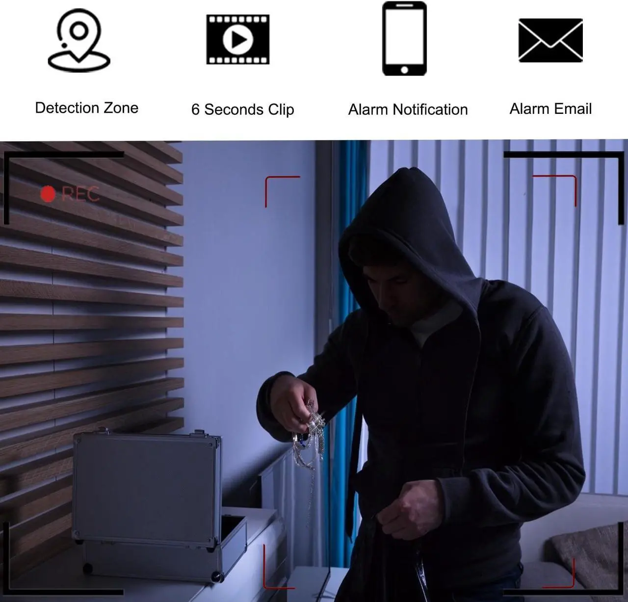 Alt view image 4 of 5 - InCliick Hidden Camera Mini Small Spy Secret WiFi Wireless 1080p HD Cam Night Vision Motion Detection Remote Access Mobile Phone APP
