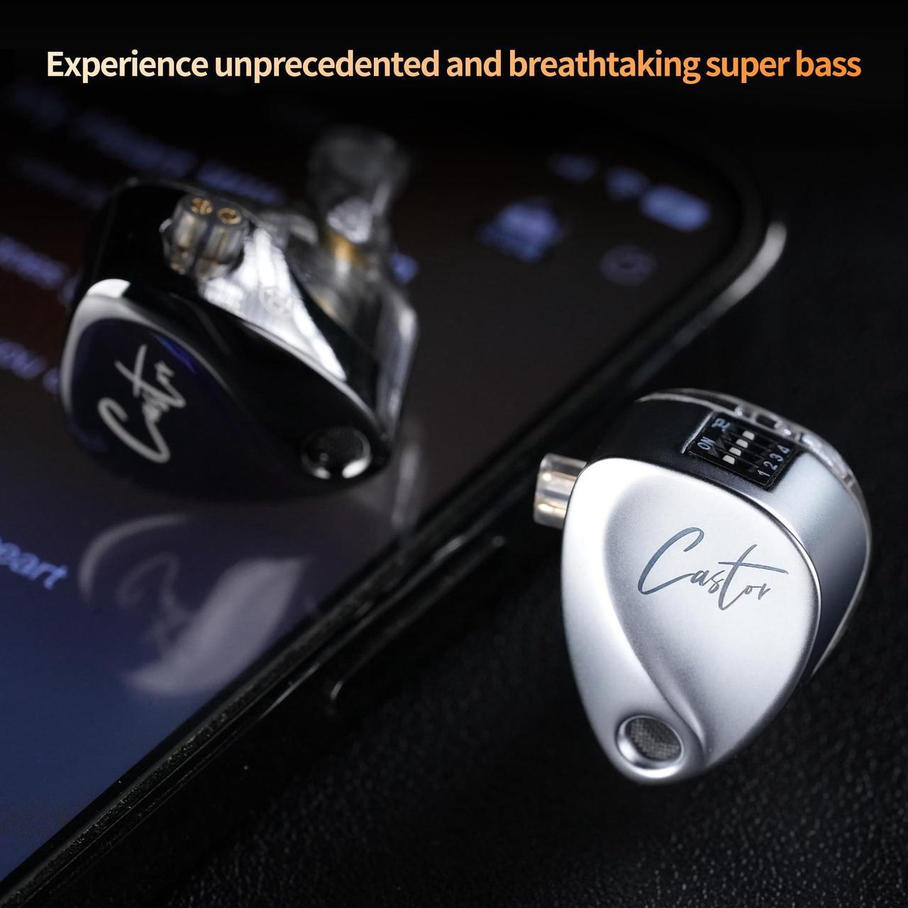 Alt view image 5 of 5 - KZ Castor iem, kz in ear Monitor Earbuds with Dual Dynamic Drivers Musicians, Tunable in-ear Earphones Headphones with 2dd Drivers, Adjusting Switch, Noise-isolating, Silicone Eartips(Bass Version)