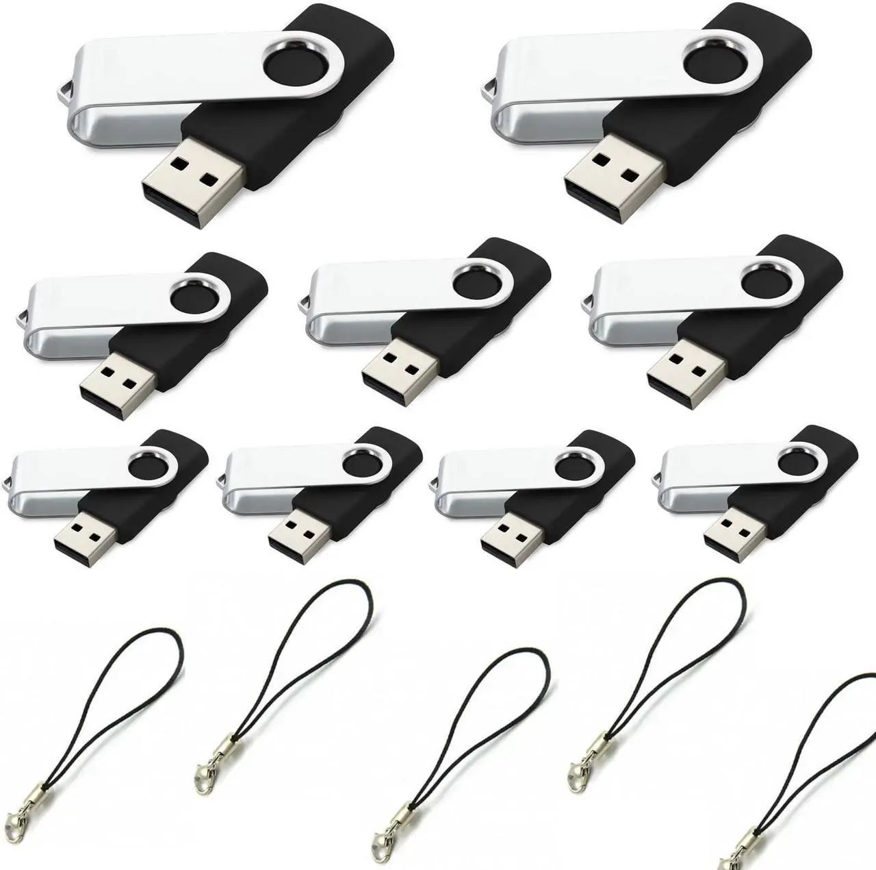 Main image of 8GB Thumb Drive 100 Pack 8GB USB Flash Drive 100 Pack USB2.0 Flash Drive 8GB Bulk 100 Pack USB Flash Drives 8GB USB Drive USB Stick Mokaabb USB (Black, No Logo)