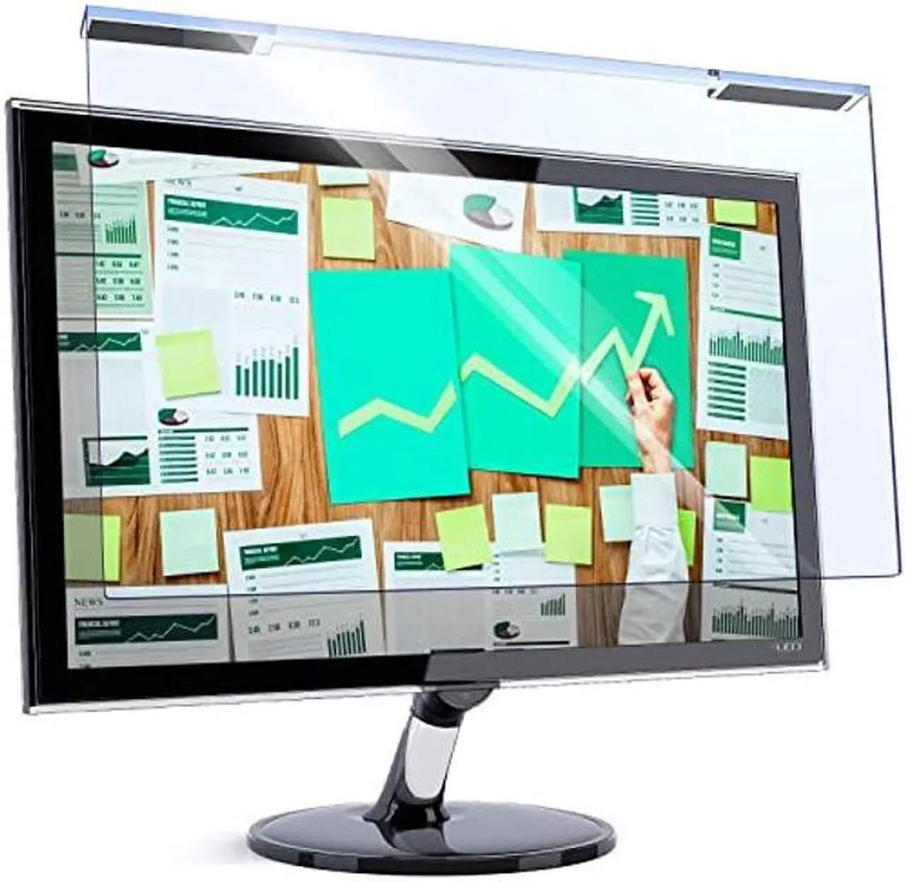 Main image of Universal Blue Light Blocking Screen Protector Panel for 23, 23.6, 23.8, 24 inch Diagonal LED PC Monitor Anti-UV Eye Protection Filter Film - Widescreen Monitor Frame Hanging Type (W 21.2" X H 13.4")