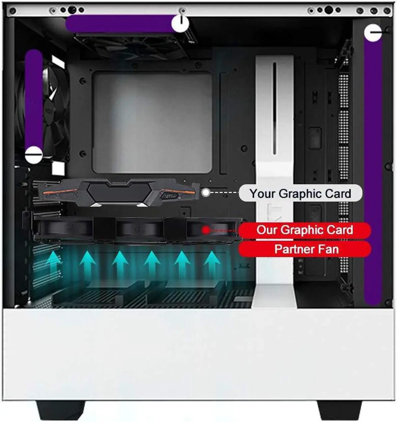 Alt view image 4 of 5 - Wathai GPU Cooler Fan 90mm 92mm x 2 Brushless Cooling Fans for VGA Graphic Card Video Card Pcl Slot
