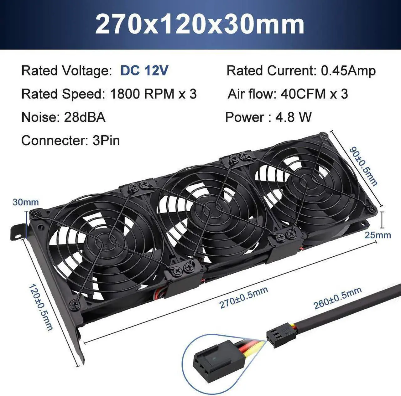 Alt view image 2 of 5 - Wathai GPU Cooler Fan 90mm 92mm x 2 Brushless Cooling Fans for VGA Graphic Card Video Card Pcl Slot