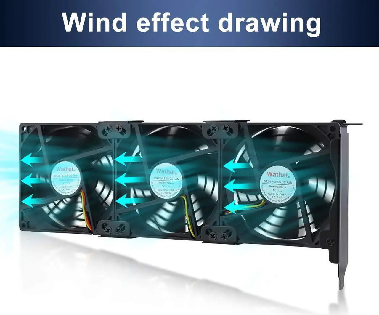 Alt view image 5 of 5 - Wathai GPU Cooler Fan 90mm 92mm x 2 Brushless Cooling Fans for VGA Graphic Card Video Card Pcl Slot