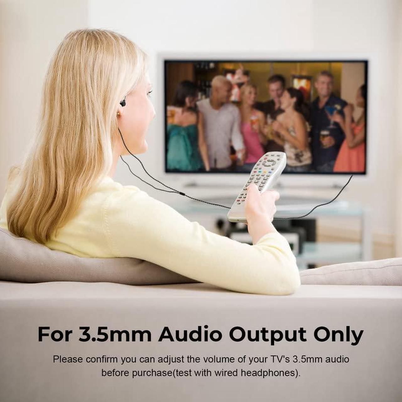 Alt view image 3 of 5 - WMSZMSM Long Cord Wired Headphones with Extra Earbuds Earphones for Tv Ear Plug in Headphones Long Cord Length for Computer Extension for Ear Buds Long Cable without Microphone Mic(16FT)