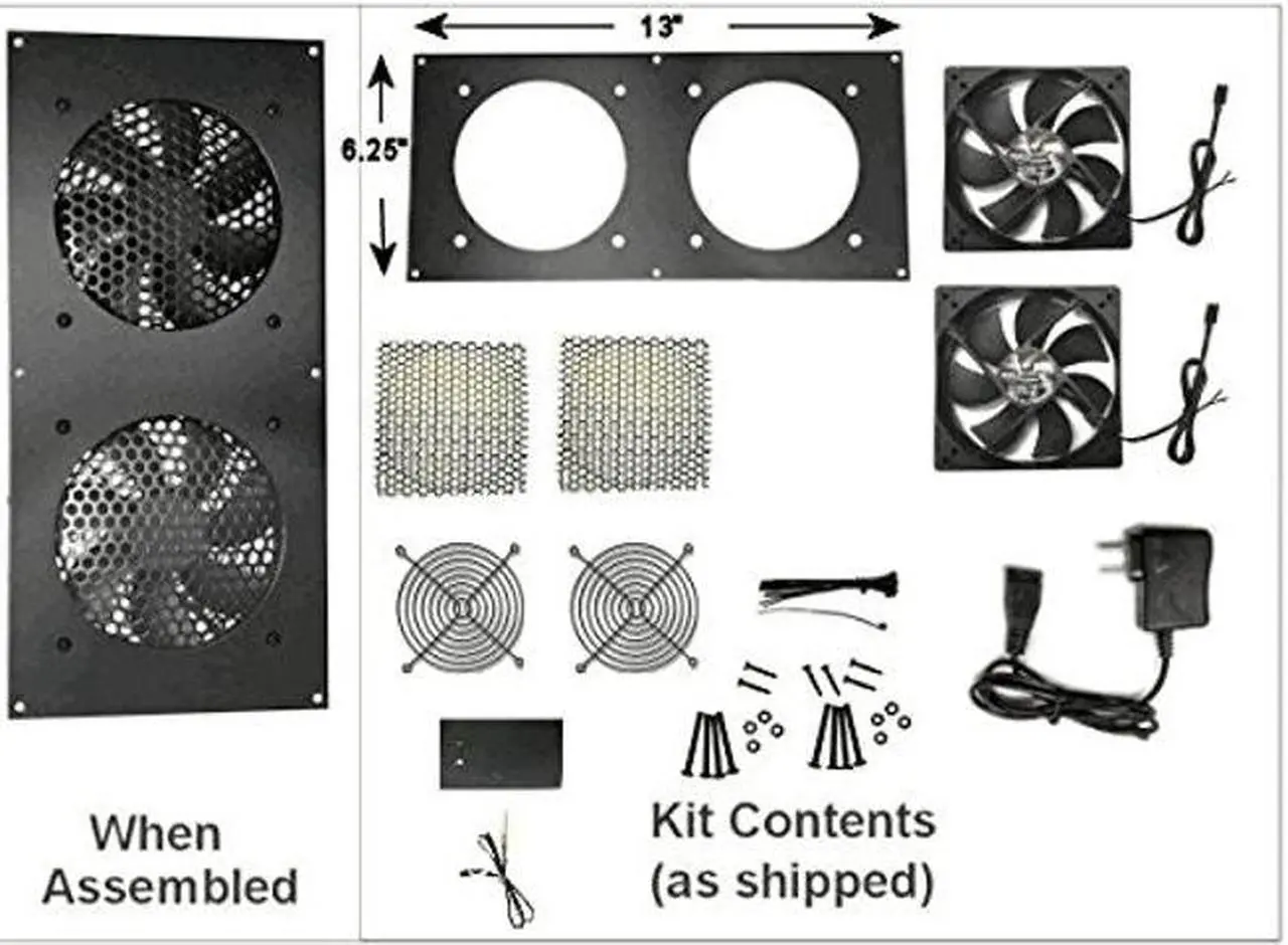 Main image of Coolerguys Dual 120mm Fan kit with pre-Set Thermal Controller CG-1202-P