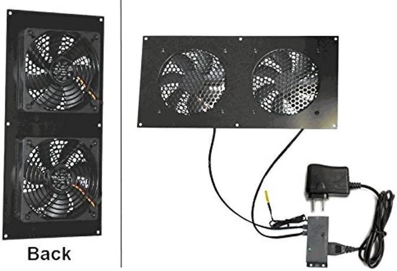 Alt view image 2 of 3 - Coolerguys Dual 120mm Fan kit with pre-Set Thermal Controller CG-1202-P