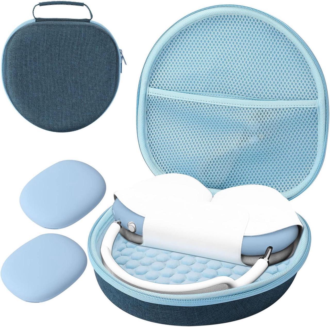 Main image of ProCase Hard Case for New AirPods Max, Travel Carrying Headphone Case with Silicone Earpad Cover & Mesh Pocket, AirPods Max Protective Portable Storage Bag -Navy