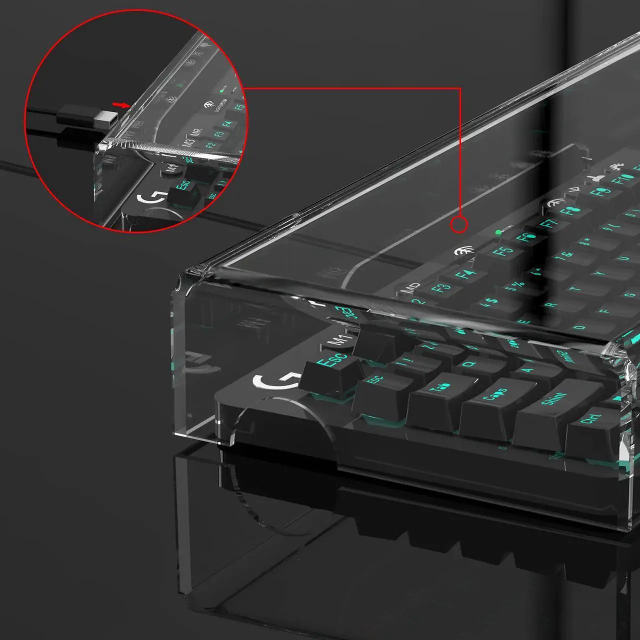 Alt view image 3 of 5 - Geekria Tenkeyless TKL Keyboard Dust Cover, Clear Acrylic Keypads Cover for 80% Compact 87 Key Mechanical Gaming Wireless Keyboard, Compatible with Logitech G PRO TKL/G PRO X TKL, G915 TKL.