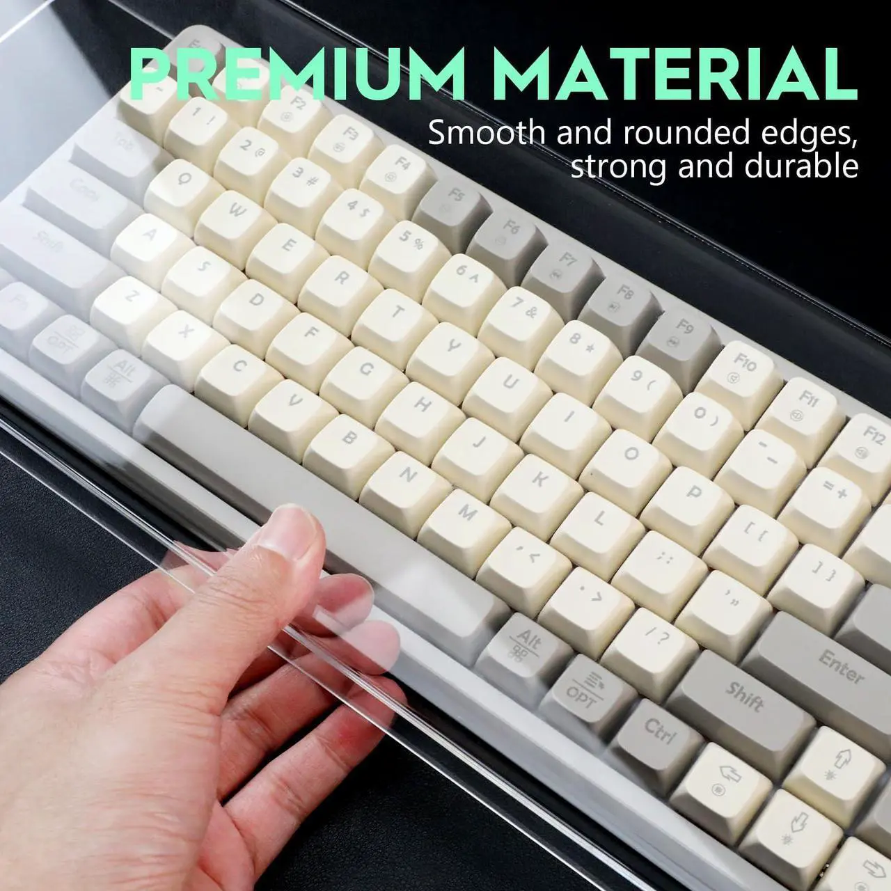 Alt view image 3 of 5 - DOITOOL Acrylic Computer Keyboard Cover, Mechanical Keyboard Dust Cover Keyboard Protector Cat Keyboard Covers,Laptop Keyboard Dust Cover(18.6 x 5.9X 1.8inch)
