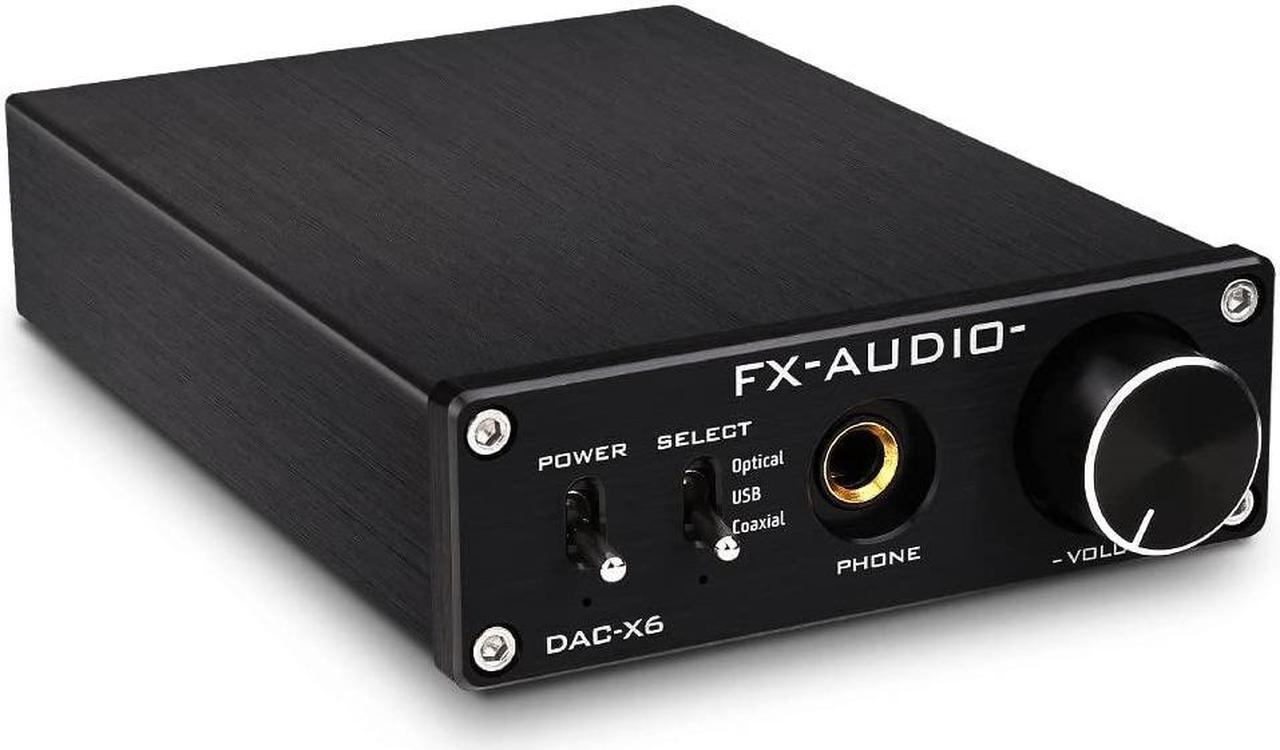 Main image of FX-Audio DAC-X6 headphone amp Mini HiFi 2.0 Digital Audio Decoder DAC Input USB/Coaxial/Optical Output RCA/Headphone amplifier 24Bit/96KHz DC12V (Black)