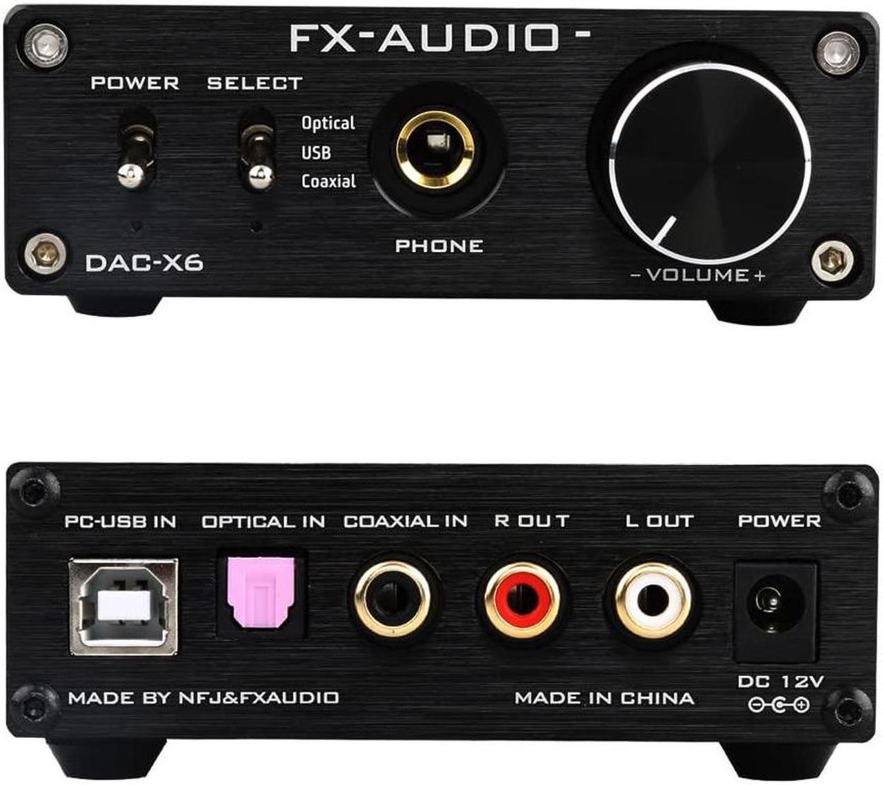 Alt view image 2 of 5 - FX-Audio DAC-X6 headphone amp Mini HiFi 2.0 Digital Audio Decoder DAC Input USB/Coaxial/Optical Output RCA/Headphone amplifier 24Bit/96KHz DC12V (Black)