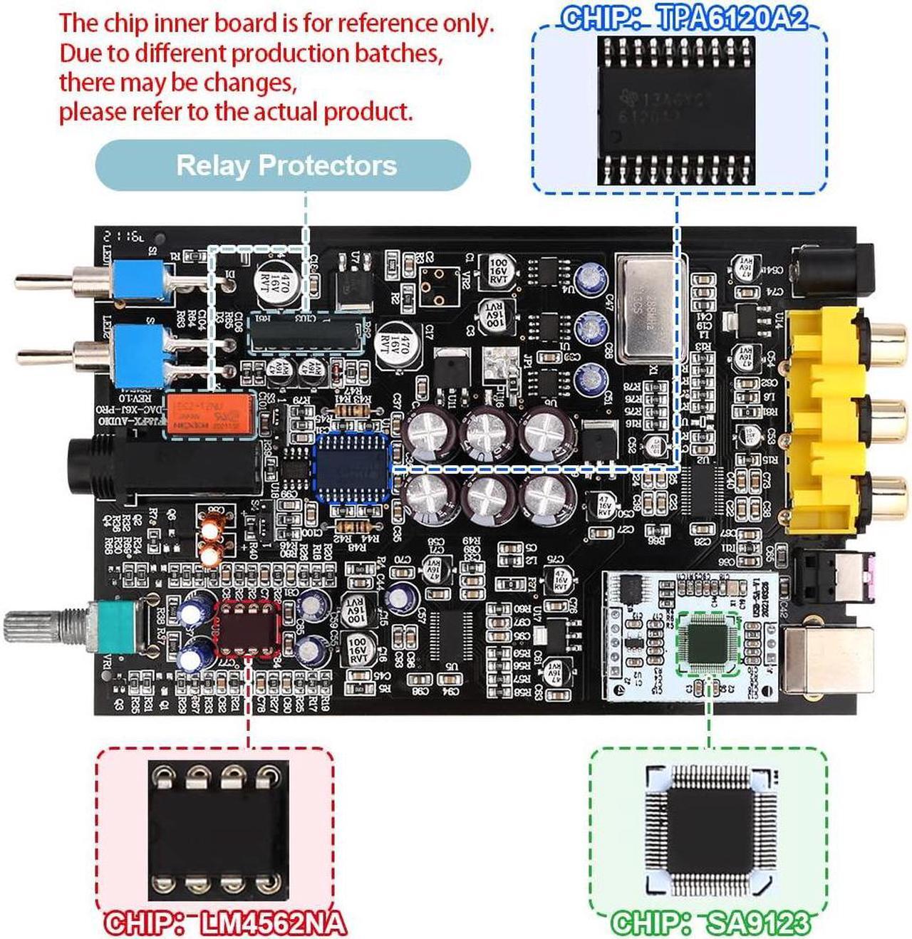 Alt view image 3 of 5 - FX-Audio DAC-X6 headphone amp Mini HiFi 2.0 Digital Audio Decoder DAC Input USB/Coaxial/Optical Output RCA/Headphone amplifier 24Bit/96KHz DC12V (Black)