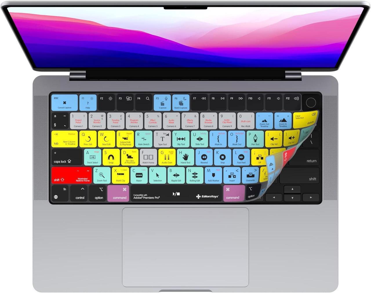 Alt view image 2 of 5 - Adobe Premiere Keyboard Covers for MacBook Pro 14" & 16" MacBook Pro 2021+ with M Series Chips. (Will not fit Other MacBook Models)