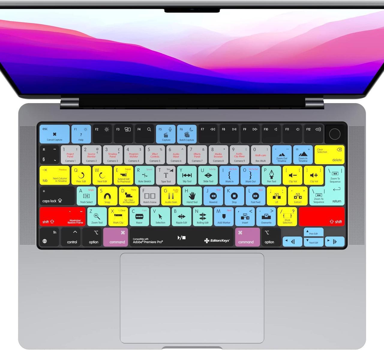 Alt view image 3 of 5 - Adobe Premiere Keyboard Covers for MacBook Pro 14" & 16" MacBook Pro 2021+ with M Series Chips. (Will not fit Other MacBook Models)