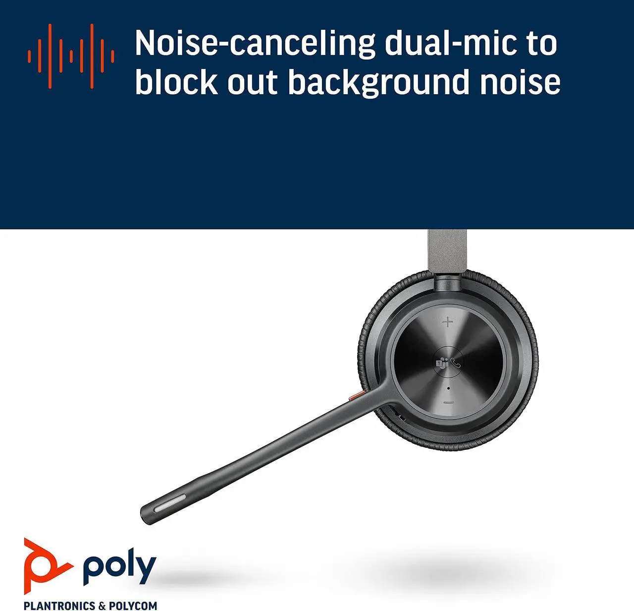 Alt view image 4 of 5 - Poly - Voyager 4320 UC Wireless Headset (Plantronics) - Headphones with Boom Mic - Connect to PC/Mac via USB-A Bluetooth Adapter, Cell Phone via Bluetooth - Works with Teams (Certified), Zoom & More