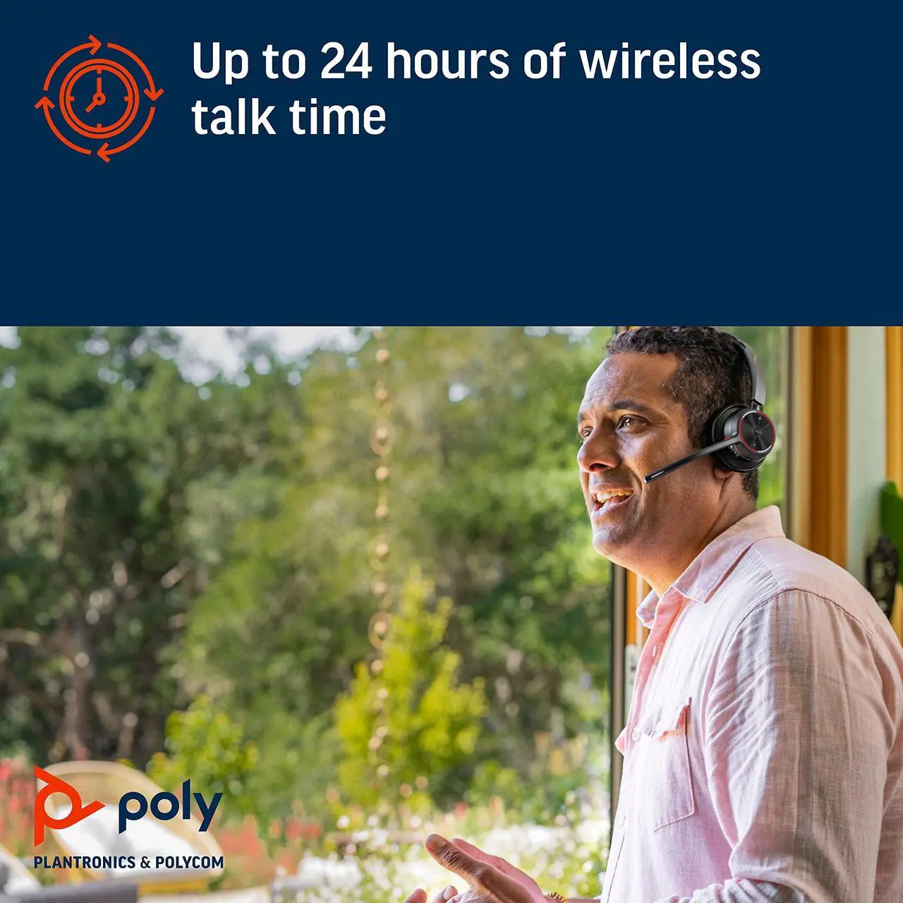 Alt view image 5 of 5 - Poly - Voyager 4320 UC Wireless Headset (Plantronics) - Headphones with Boom Mic - Connect to PC/Mac via USB-A Bluetooth Adapter, Cell Phone via Bluetooth - Works with Teams (Certified), Zoom & More