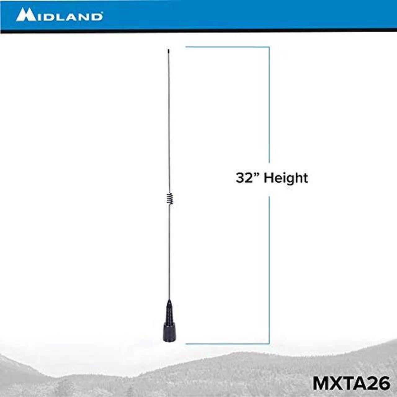 Alt view image 2 of 5 - Midland - MXTA26 MicroMobile(r) 6DB Gain Whip Antenna - Quadruple Signal Output - 32" Antenna