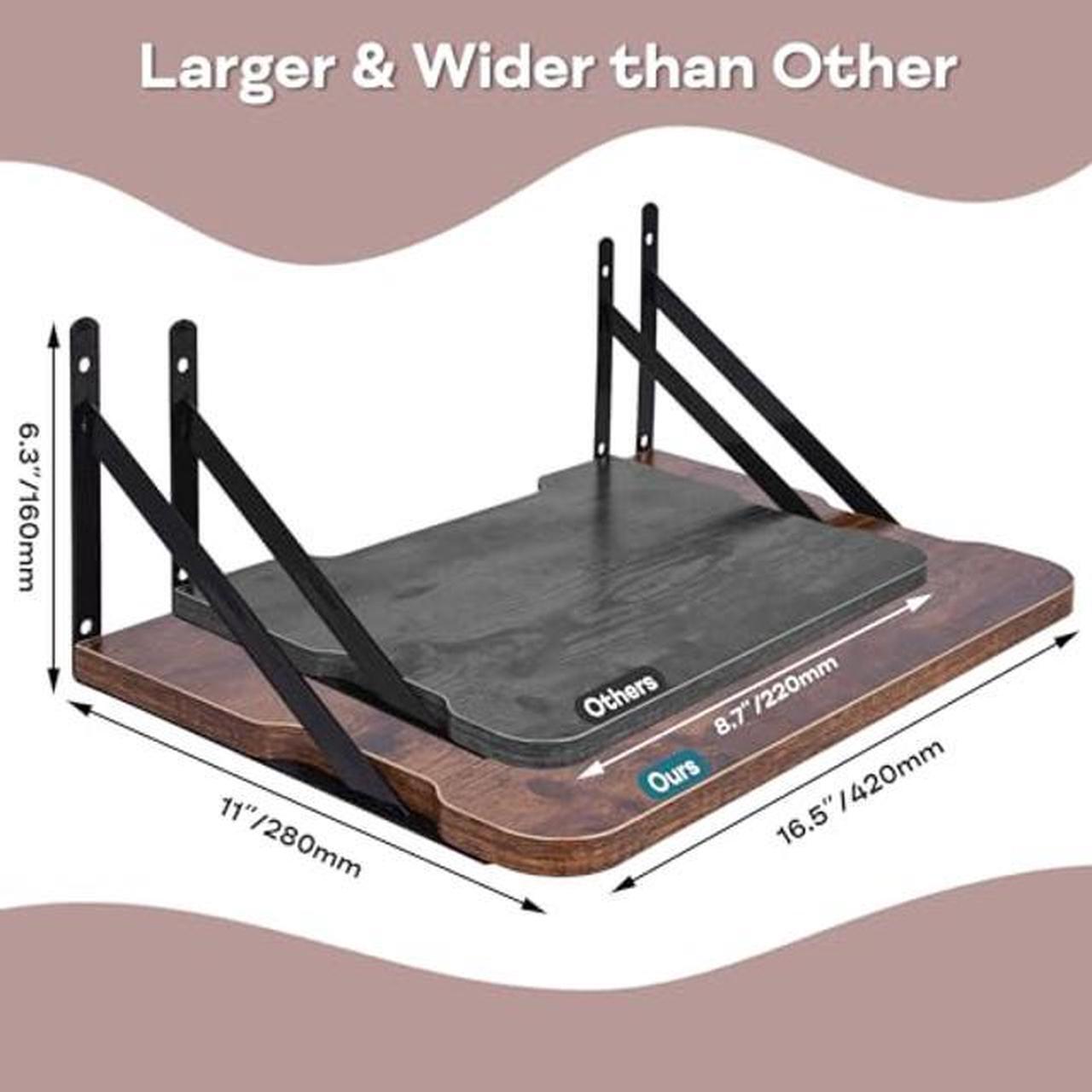 Alt view image 5 of 5 - BEARUT Projector Shelf,Projector Wall Mount Floating Shelf,Projector Mount,Deep Shelves with Large Storage for Living Room,Kitchen,Office,Bathroom,Bedroom Router Shelf for Xbox Series PS5 PS4 MDF2