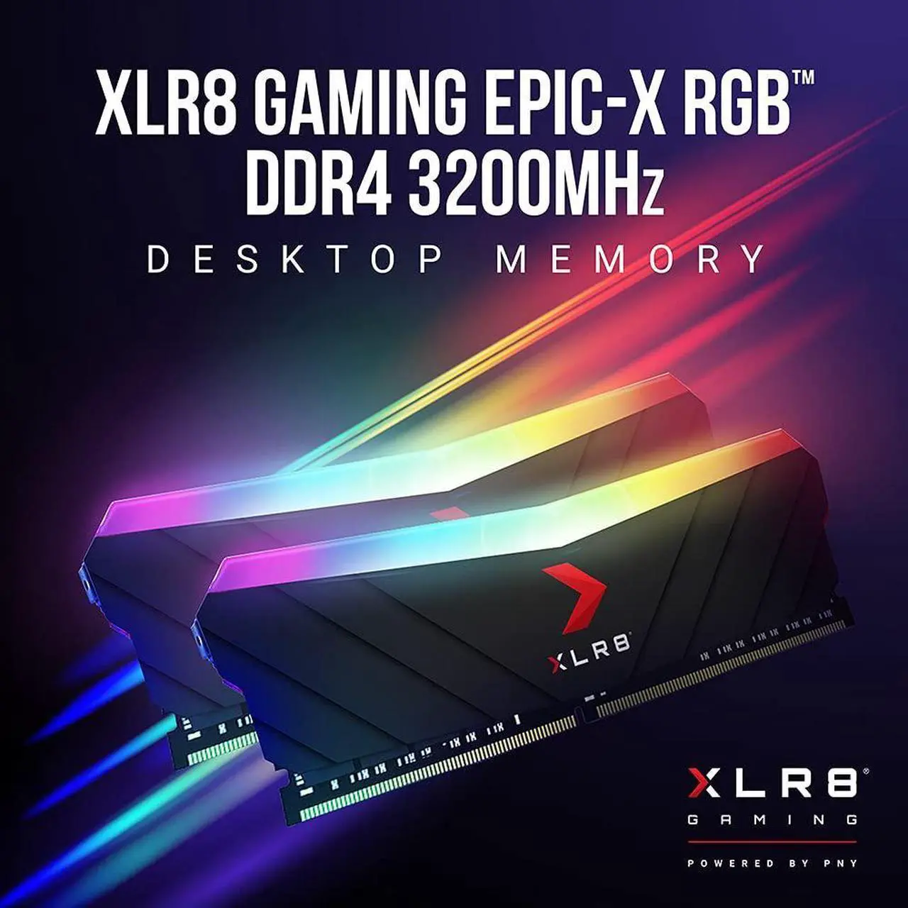 Alt view image 4 of 5 - PNY XLR8 Gaming 16GB (2x8GB) DDR4 DRAM 3200MHz (PC4-25600) CL16 1.35V RGB Dual Channel Desktop (DIMM) Memory - MD16GK2D4320016XRGB