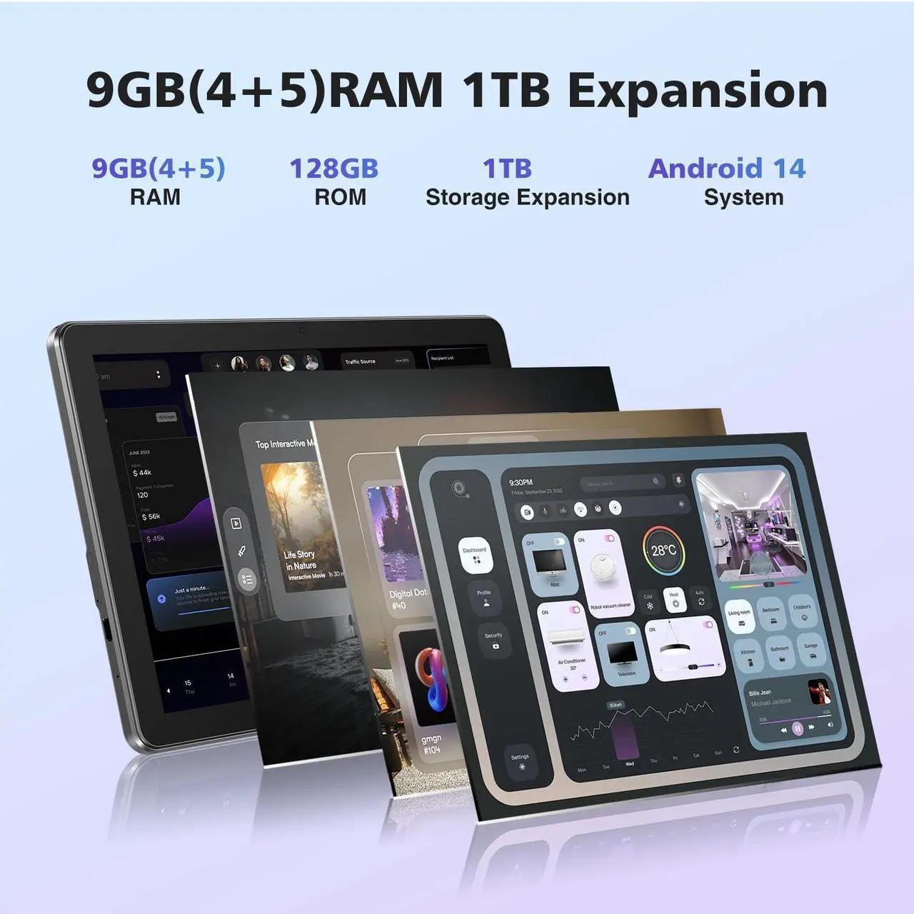 Alt view image 5 of 5 - DOOGEE T10W Android 14 Tablet,8000mAh Battery 10 inch Tablet,128GB/1TB TF,Quad Core Android Tablet,Dual Camera,2.4G/5G WiFi,High-Res Speaker Android Tablet with Keyboard and Mouse