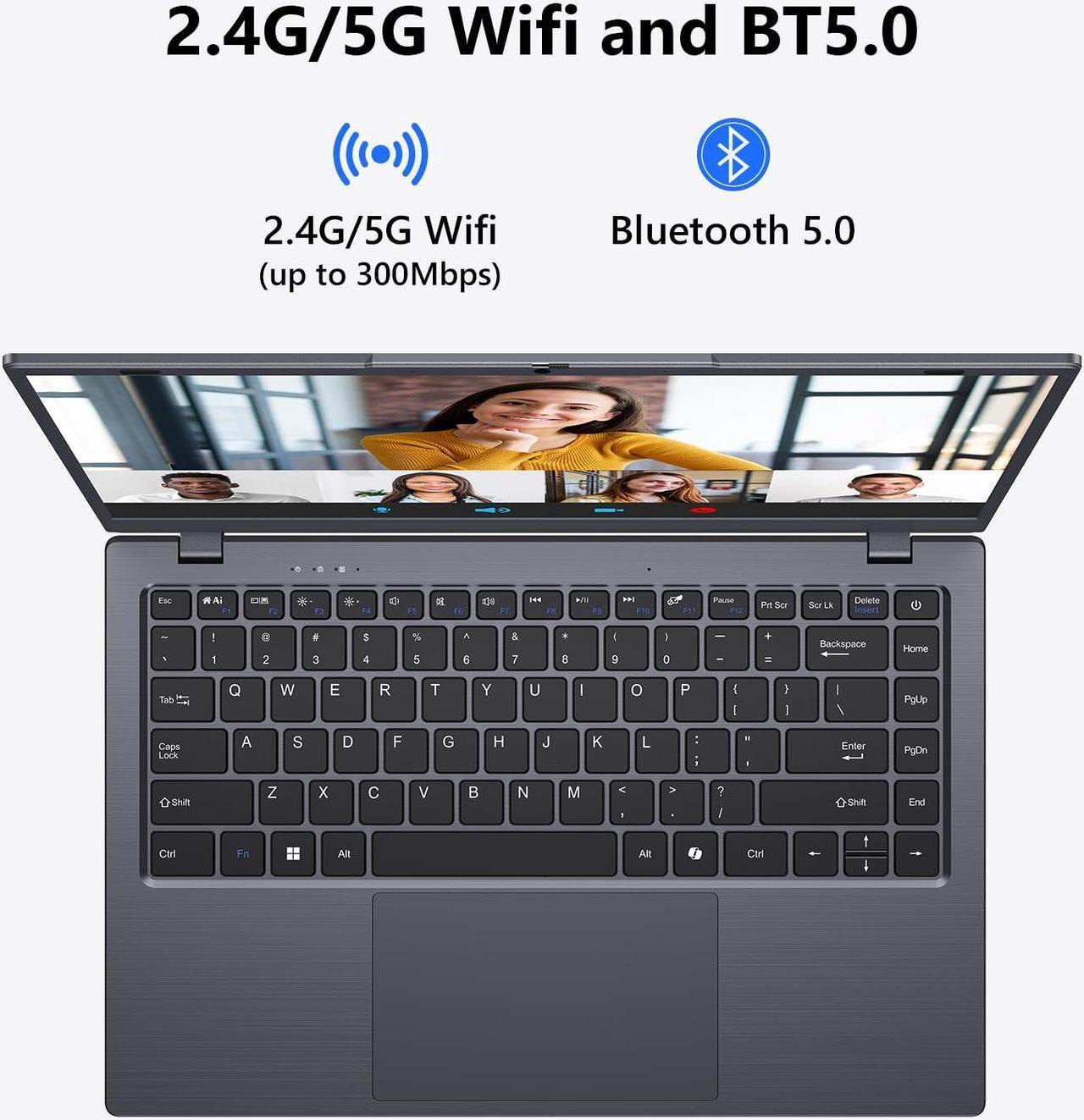 Alt view image 5 of 5 - Coolby Laptop Computer, 14.1 inch Windows 11 Laptop with HD Display, 8GB RAM/128GB SSD, Intel N5095 Quad Core Notebook PC, Support 2.4G/5G Hz WiFi, BT,