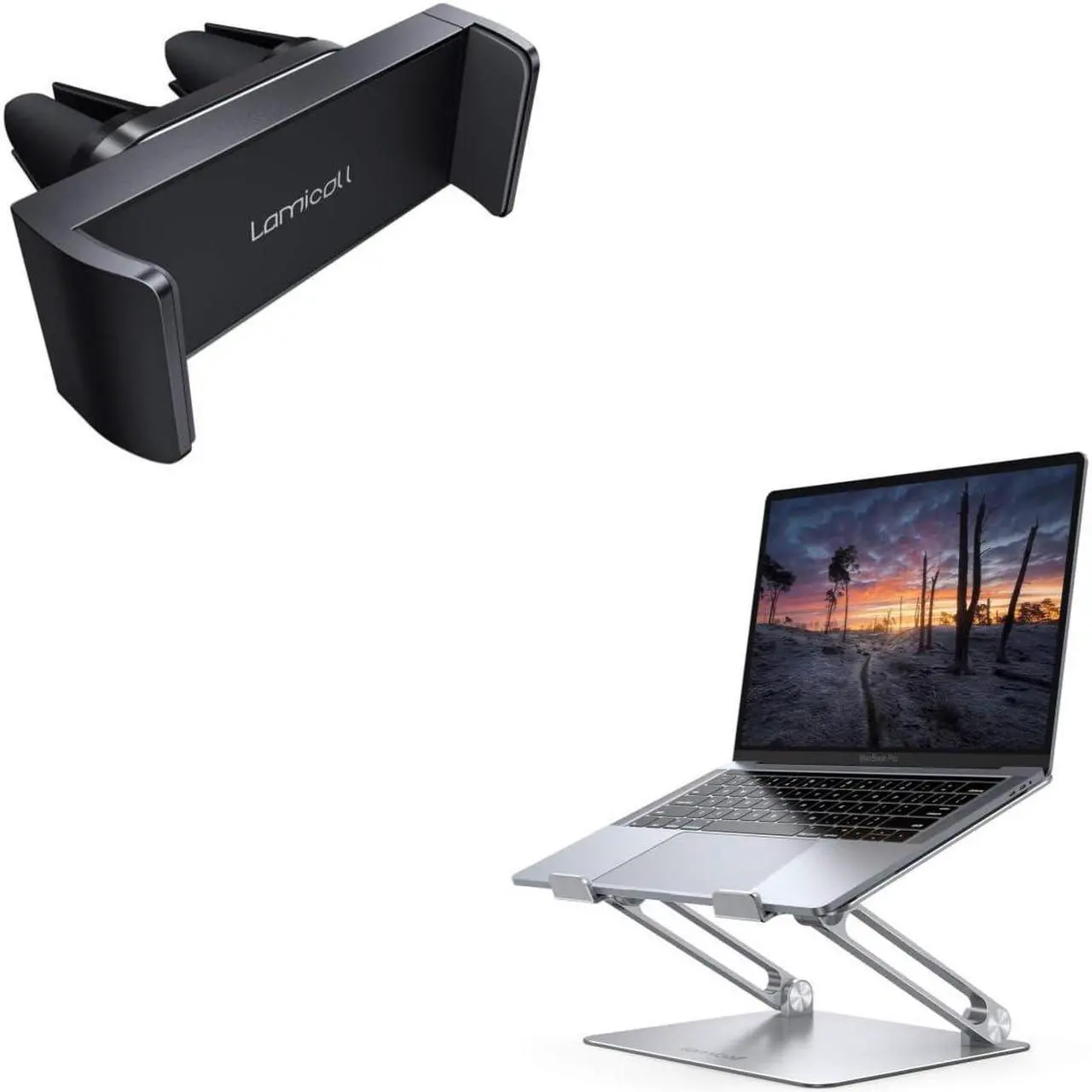 Main image of Lamicall Car Vent Phone Mount and Adjustable Laptop Stand