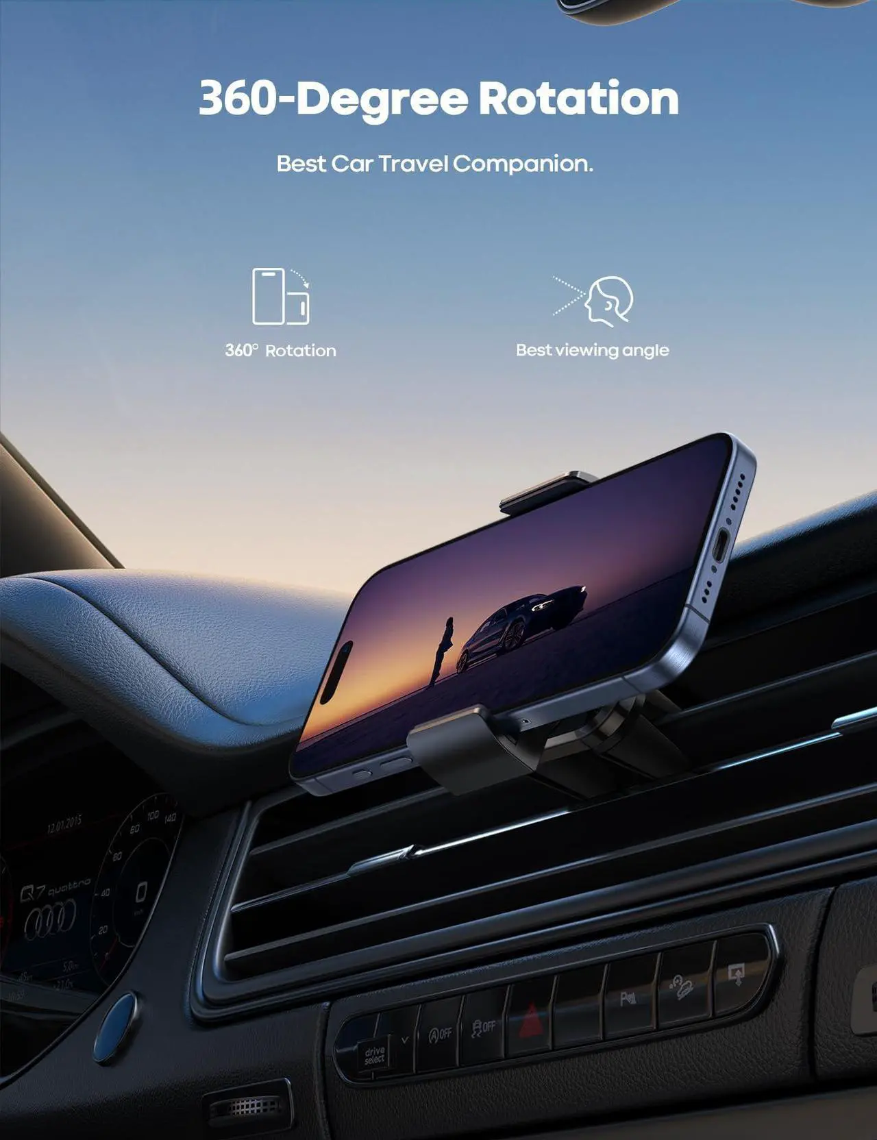 Alt view image 5 of 5 - Lamicall Car Vent Phone Mount and Adjustable Laptop Stand