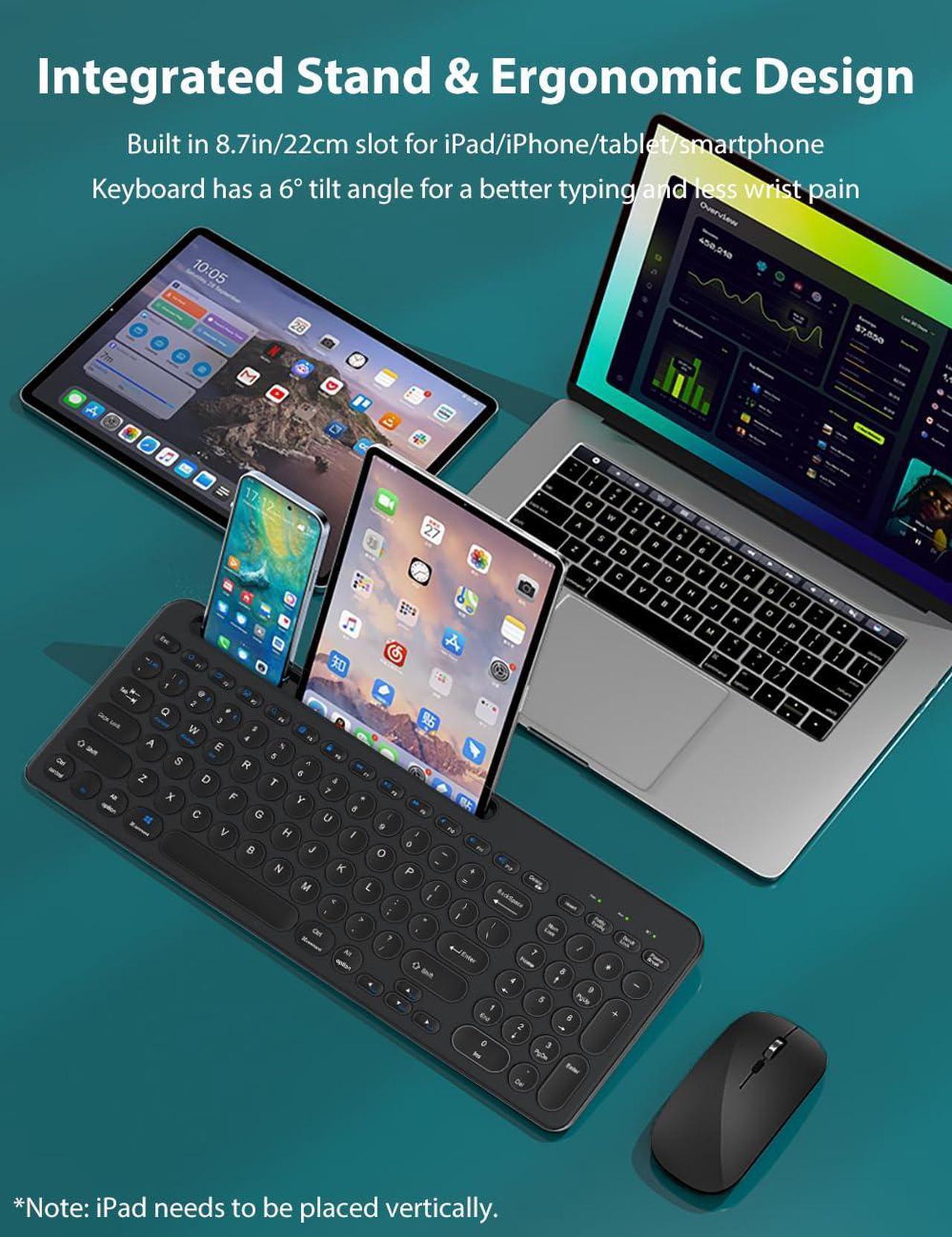 Alt view image 4 of 5 - LINKEET Wireless Keyboard and Mouse Integrated Stand & Wired Mechanical Numpad Rainbow Backlit 33-Key NKRO