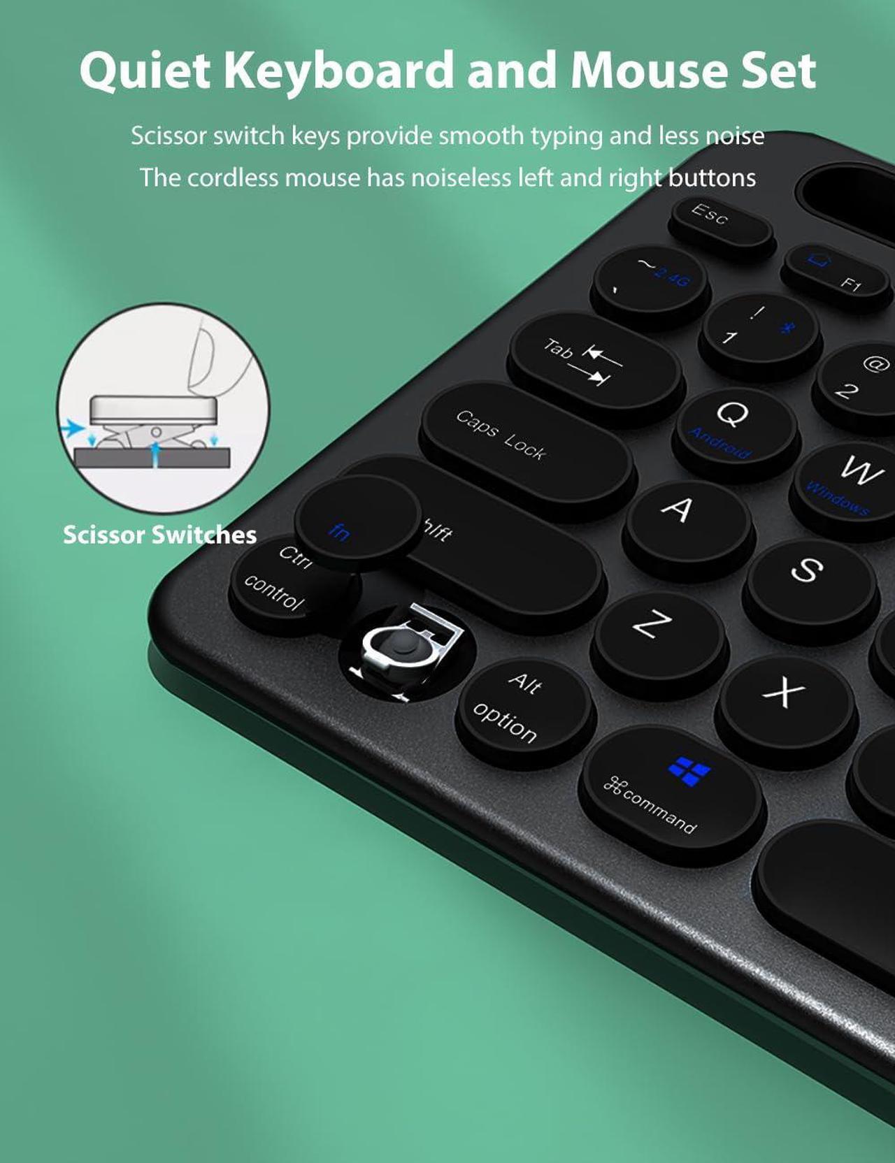 Alt view image 5 of 5 - LINKEET Wireless Keyboard and Mouse Integrated Stand & Wired Mechanical Numpad Rainbow Backlit 33-Key NKRO