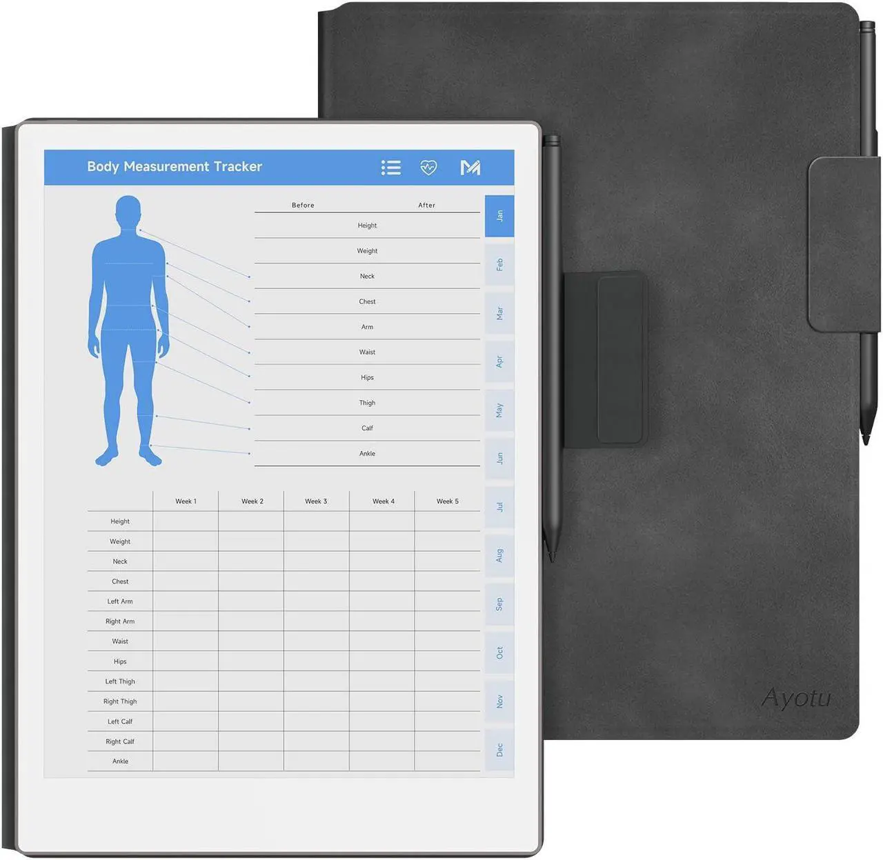 Main image of OLAIKE Magnetic Case for 11.8" Remarkable Paper Pro Color Paper Tablet (2024 Release), Slim Smart Premium PU Leather Book Folio with Pen Clasp, Bundle with Premium Membership (Gray)
