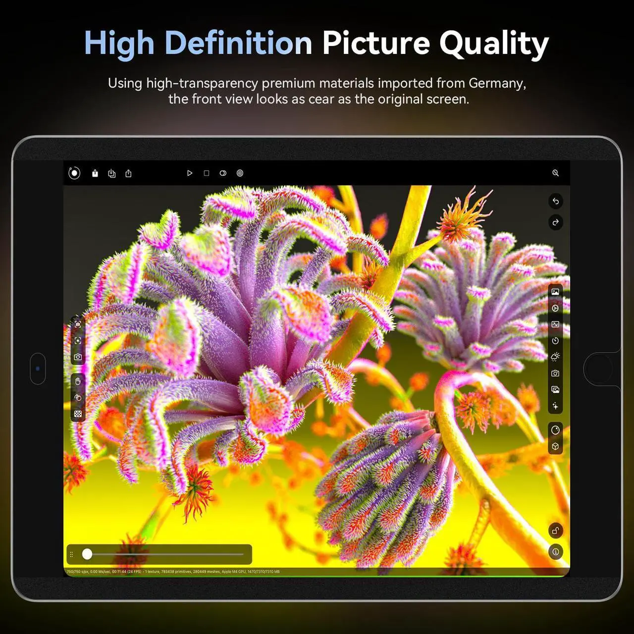 Alt view image 5 of 5 - 360deg 4 Way Magnetic Privacy Filter for iPad 9th/8th/7th Generation (10.2 Inch, 2019/2020/2021), Removable Anti-Glare Blue Light Matte Privacy Screen Protector, Anti-Scratch, Bubble-Free, Reusable