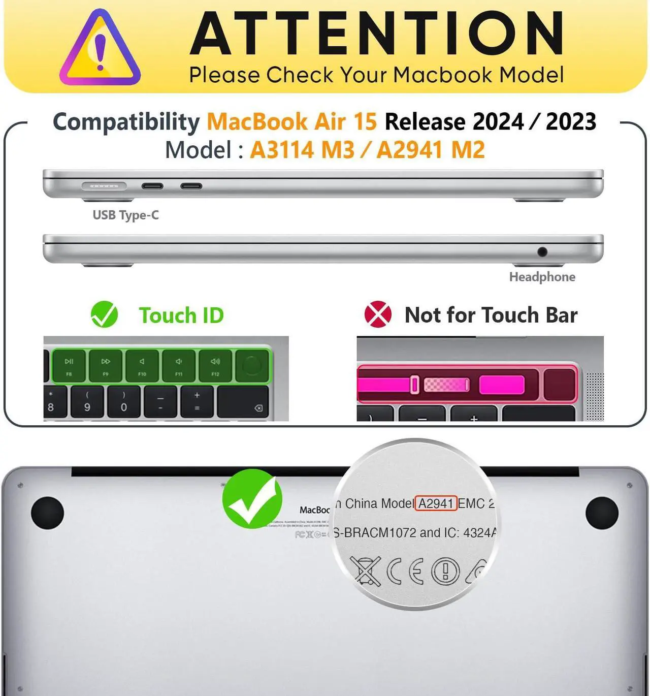 Alt view image 2 of 5 - SEYMAC Compatible with MacBook Air 15 inch Case 2024 2023 Release M3 A3114/M2 A2941, Dual Layer Hard Shell Protective Cover for MacBook Air 15" with Folding Stand &Mouse Pad/Bag,Blue