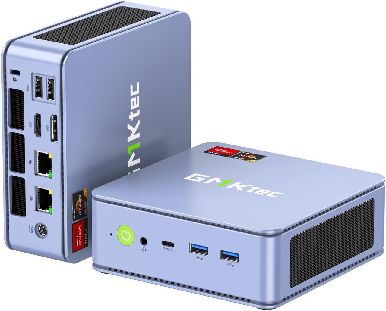 Main image of GMKtec M5 Plus Gaming Mini PC Ryzen 7 5825U (Upgraded 5700U), 32GB RAM 1TB SSD Windows 11 Pro Dual NIC LAN 2.5GbE Desktop Computers, Triple 4K Display - Lunar Blue