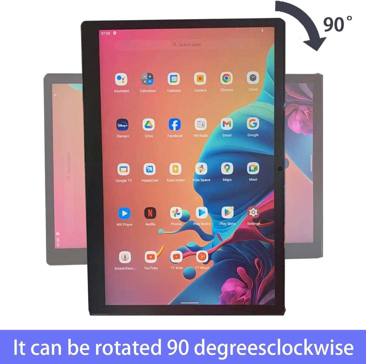 Alt view image 3 of 5 - Suvisukua 14 inch 4K 8G+128G one Android 12 Portable Car TV Headrest Monitor Tablet for Back seat, Support Phone Wireless mirroring Touch Screen,with Bluetooth/WiFi 5GHz Car Video Player