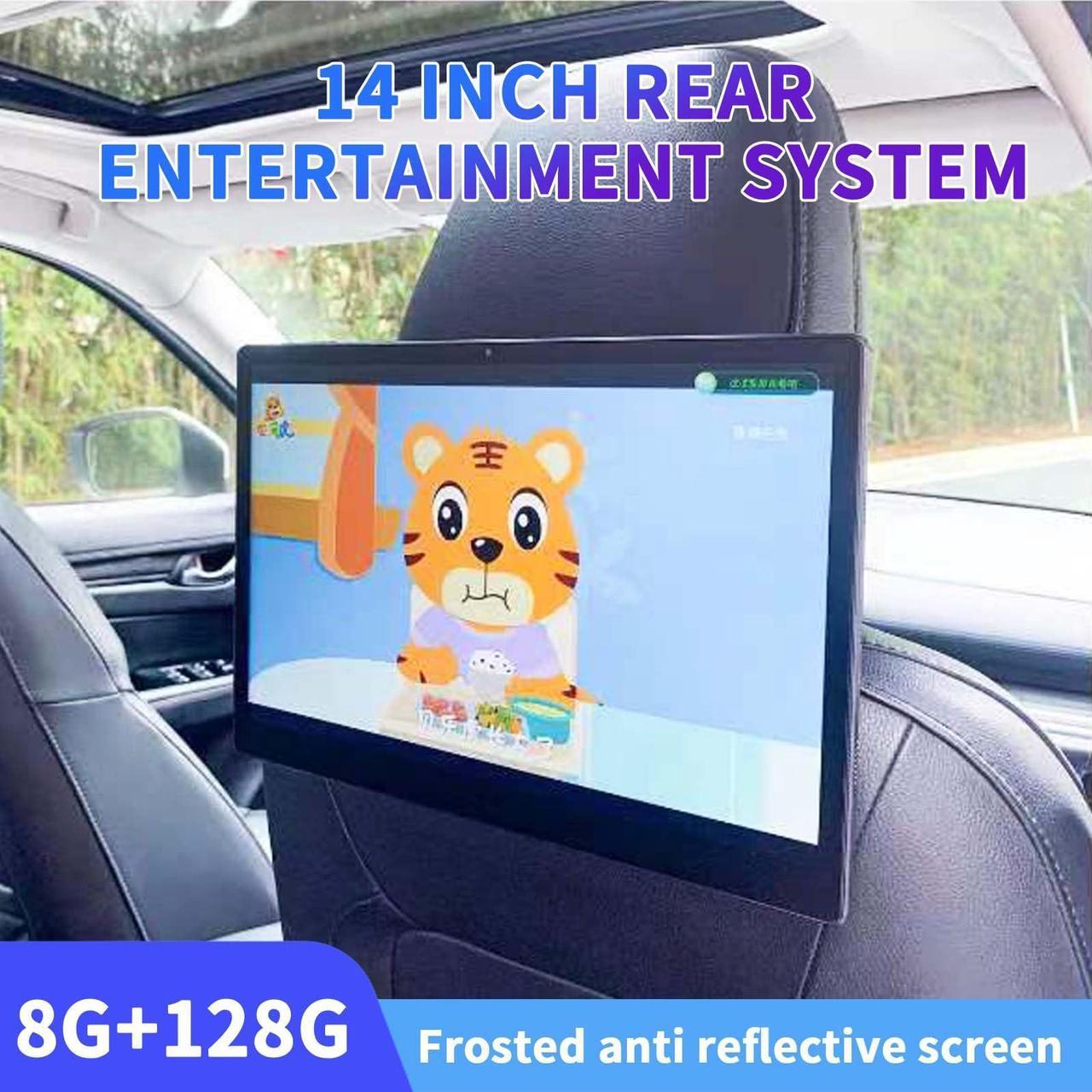 Alt view image 4 of 5 - Suvisukua 14 inch 4K 8G+128G one Android 12 Portable Car TV Headrest Monitor Tablet for Back seat, Support Phone Wireless mirroring Touch Screen,with Bluetooth/WiFi 5GHz Car Video Player