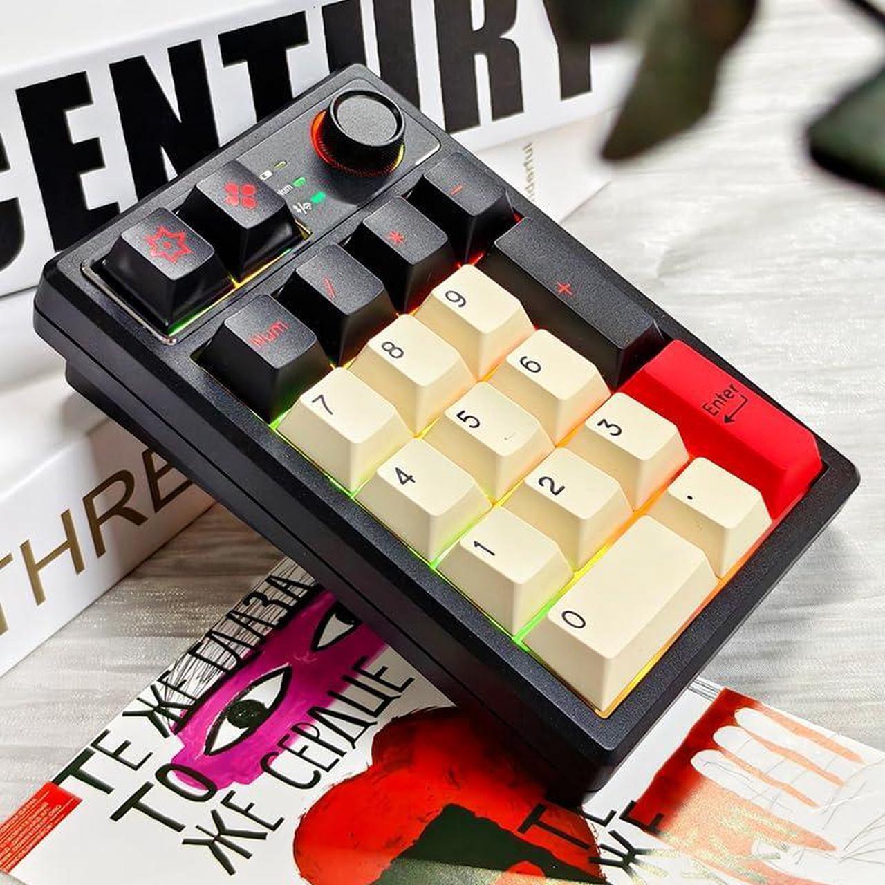 Alt view image 2 of 5 - KEYCOOL K19 Wireless Numeric Keyboard, Mechanical Number Keypad Hot-swappable Bluetooth Numpad 5.0/2.4GHz, RGB Multi-Function Knob Numerical Keyboard for Laptop Mac Win iOS Android