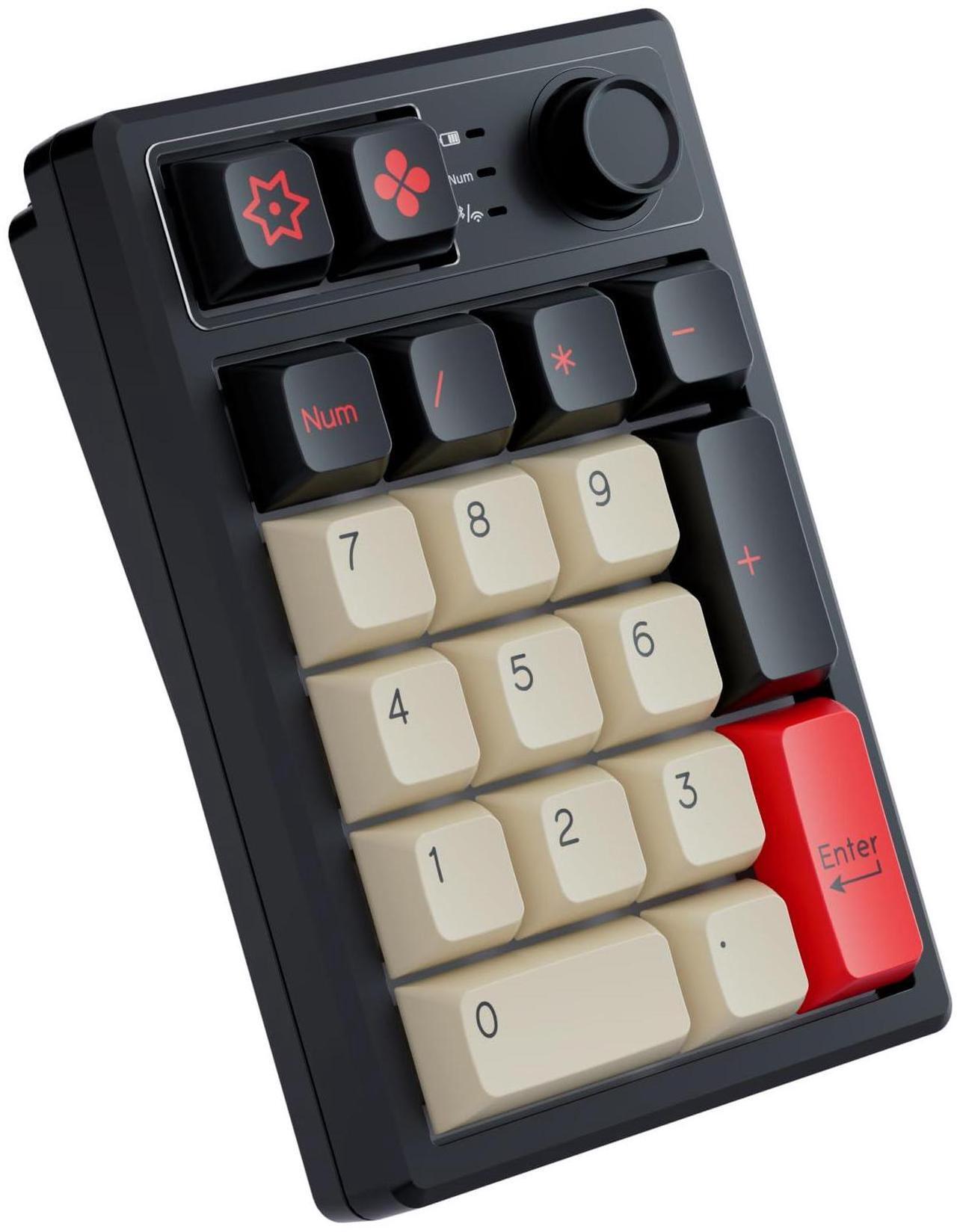 Alt view image 3 of 5 - KEYCOOL K19 Wireless Numeric Keyboard, Mechanical Number Keypad Hot-swappable Bluetooth Numpad 5.0/2.4GHz, RGB Multi-Function Knob Numerical Keyboard for Laptop Mac Win iOS Android