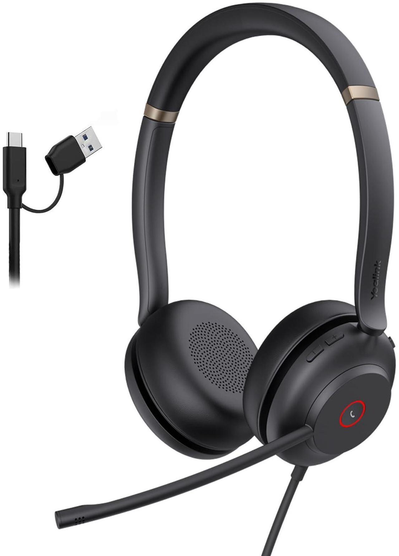 Main image of Yealink UH37 USB Headset with Mic,Wired Headset with Noise Cancelling Microphone for Computer PC Laptop VoIP Phone,USB-A & USB-C Cable,Works with Zoom and Other Leading UC Platforms