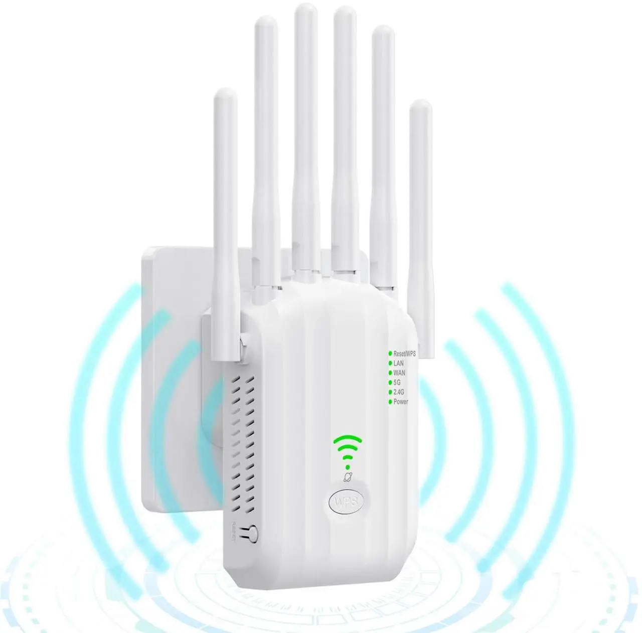 Main image of WiFi Extender Signal Booster - Internet Repeater for Home, Up to 1500 Sq.ft, 100+ Devices, Dual Band 5GHz/2.4GHz, 1200Mpbs Strong Signal Penetrability, Long Range Wireless Booster with Ethernet Port