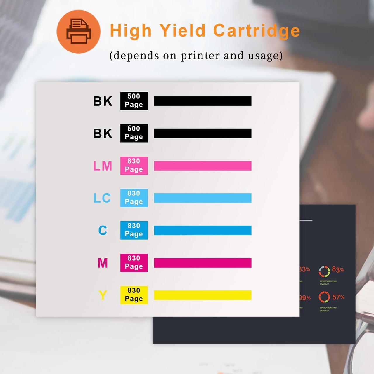 Alt view image 3 of 5 - Run Star 7 Packs 312XL Remanufactured Ink Cartridge Replacement for Epson 312XL T312XL use for Epson Expression Photo XP-8500 XP-8600 XP-15000 Printer (2BK/C/M/Y/LC/LM)