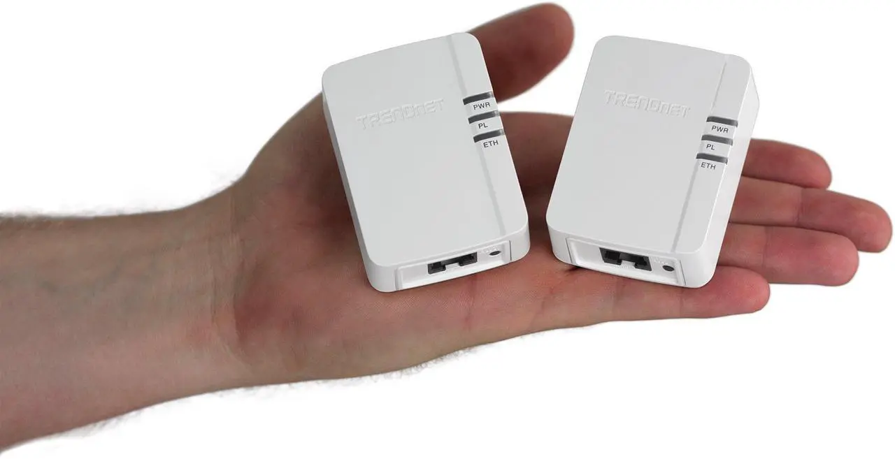 Alt view image 4 of 5 - TRENDnet Powerline AV200 Mini Network Adapter Starter Kit, up to 200 Mbps over existing electrical lines, TPL-308E2K