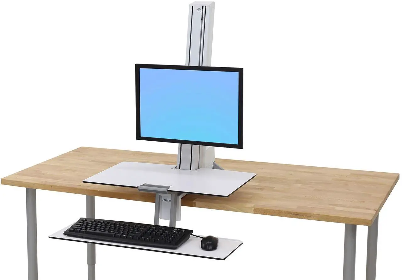 Alt view image 2 of 5 - Ergotron - WorkFit-S LD Single Monitor Standing Desk Converter, Sit-Stand Workstation for Tabletops - 6 to 16 lbs, White