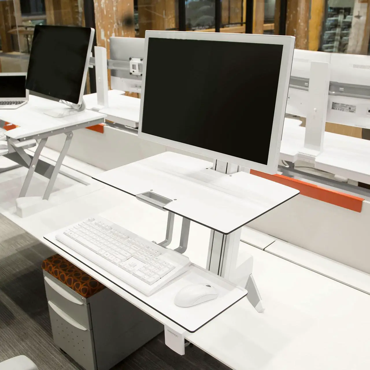 Alt view image 5 of 5 - Ergotron - WorkFit-S LD Single Monitor Standing Desk Converter, Sit-Stand Workstation for Tabletops - 6 to 16 lbs, White