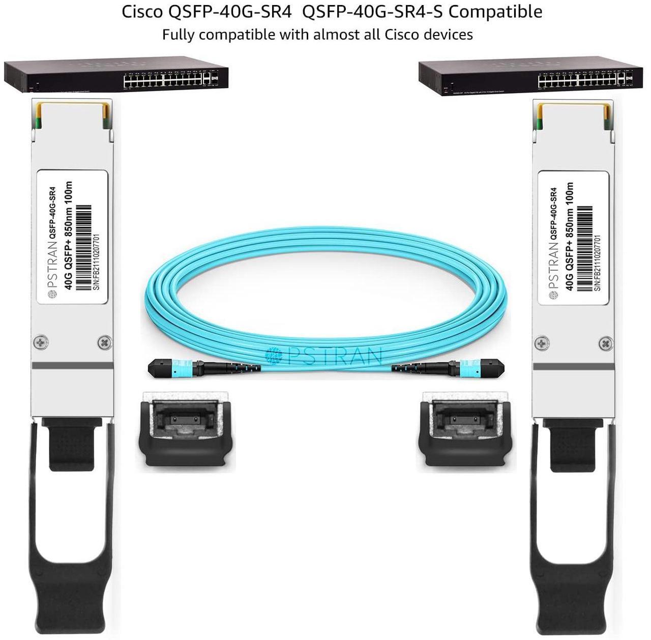 Alt view image 4 of 5 - OPSTRAN 40GBASE-SR4 QSFP+ Optical Transceiver Module Compatible with Cisco QSFP-40G-SR4 Meraki MA-QSFP-40G-SR 40G QSFP+ SR4 850nm 100m DDM MTP/MPO-12 MMF 4 Pack