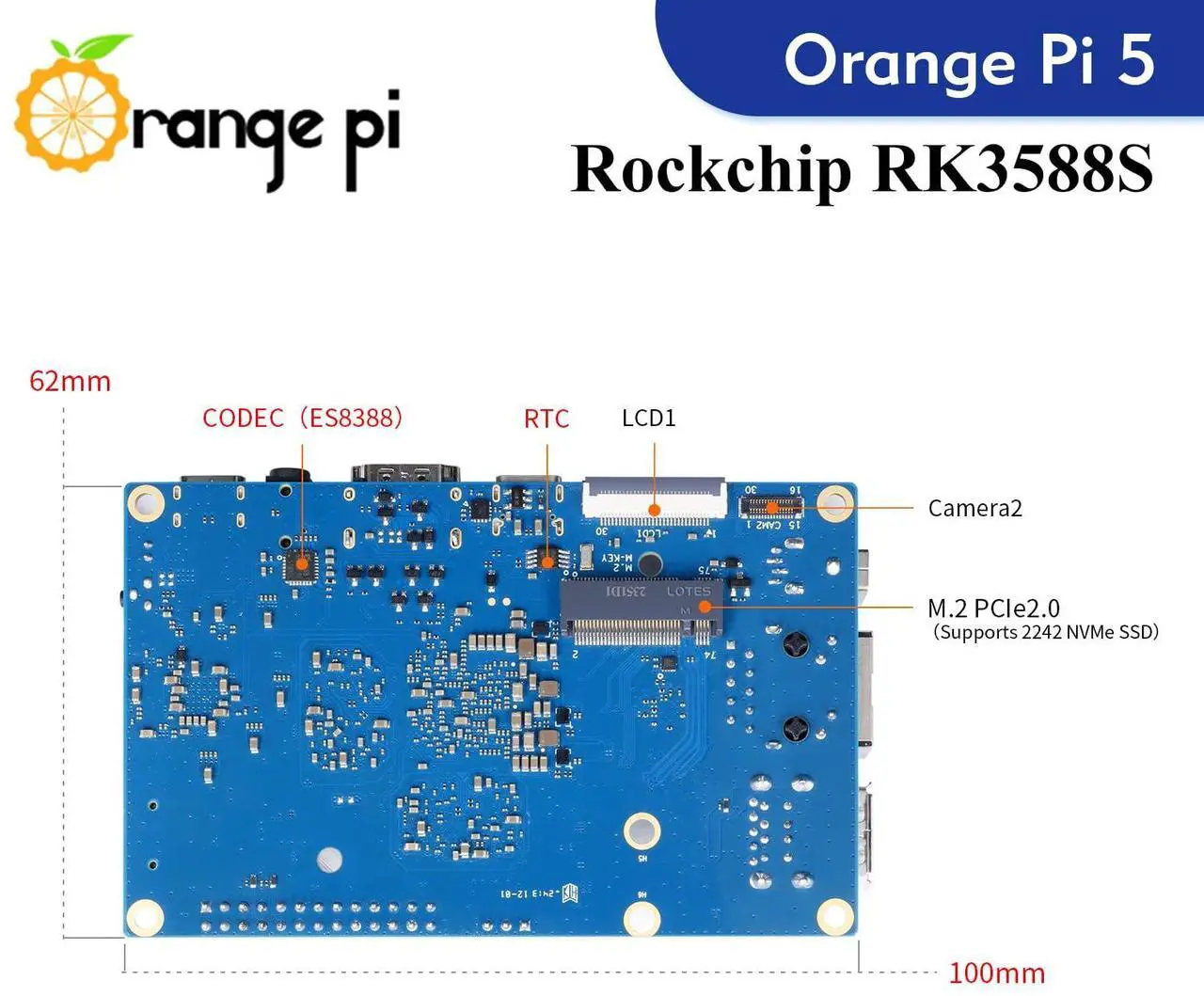 Alt view image 3 of 5 - Orange Pi 5 16GB Rockchip RK3588S 8 Core 64 Bit Single Board Computer, 2.4GHz Frequency 8K Video Decoding Open Source Board Mini PC Run Orange Pi OS,Android12,Debian11 (Pi 5 16GB+5V4A TypeC Supply)