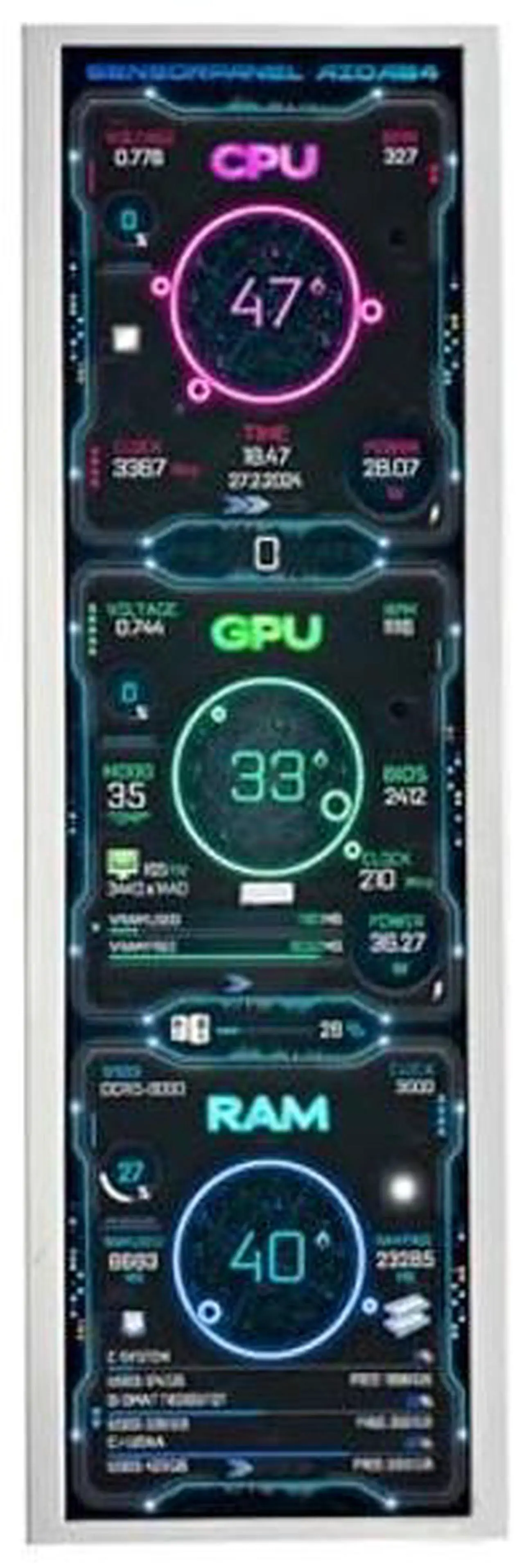 Alt view image 2 of 5 - VSDISPLAY 14.5 Inch White LCD Monitor 2560x720 2K Resolution USB-C Stretched Bar Display for Computer PC Case GPU CPU Secondary Screen