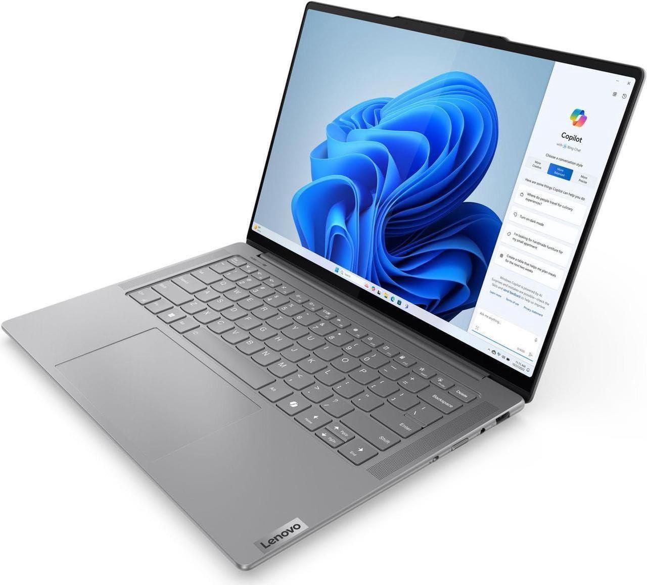 Alt view image 2 of 5 - Lenovo Yoga Pro 7 14AHP9-2024 New Laptop - 14.5" WQXGA IPS - Touchscreen 8-Core AMD Ryzen 7 8845HS - 16GB LPDDR5 1TB SSD - NVIDIA GeForce RTX 3050 6GB GDDR6 - Wi-Fi 6E - Backlit Keyboard - Win11 Pro