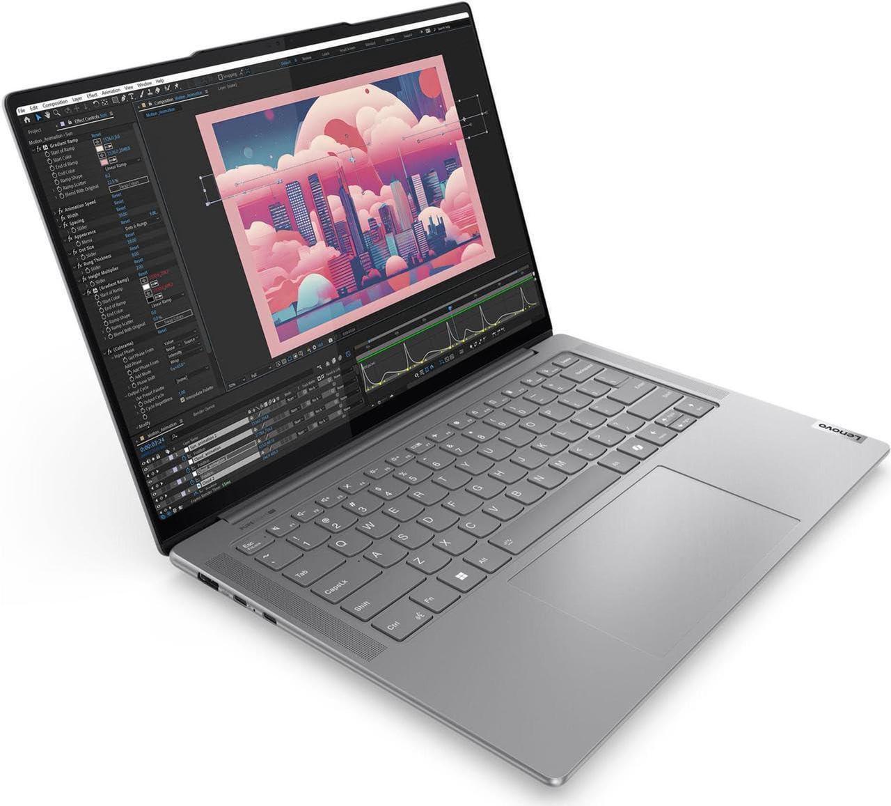 Alt view image 3 of 5 - Lenovo Yoga Pro 7 14AHP9-2024 New Laptop - 14.5" WQXGA IPS - Touchscreen 8-Core AMD Ryzen 7 8845HS - 16GB LPDDR5 1TB SSD - NVIDIA GeForce RTX 3050 6GB GDDR6 - Wi-Fi 6E - Backlit Keyboard - Win11 Pro